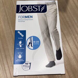 JOBST for men Medical compression stockings- 15-20 mmHG- Large- Black - Knee CT